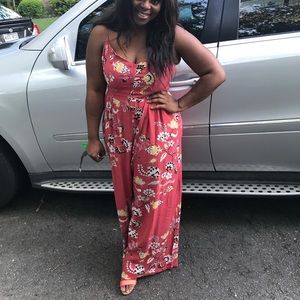 Orange wide leg jumper